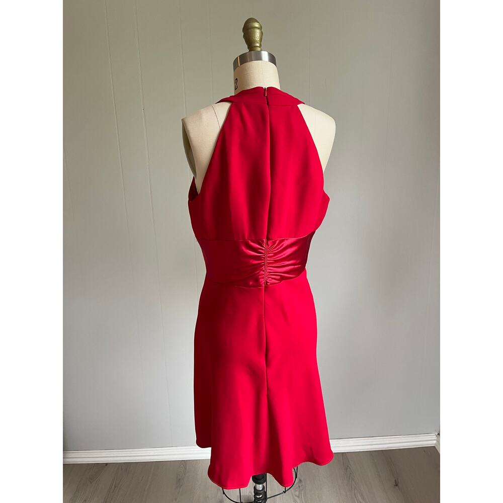 Vintage Y2K Red‎ Empire Waist Cocktail Dress 8 Vamp Vixen Whimsigoth Babydoll - Picture 6 of 13